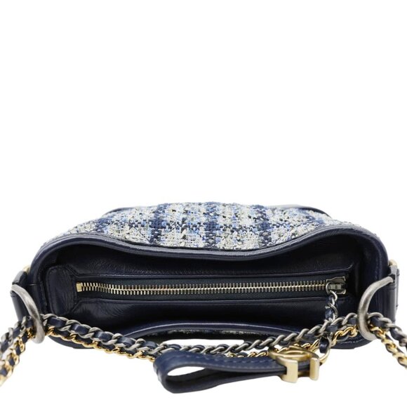 Chanel Gabrielle Small Tweed Crossbody Bag Navy Blue - Picture 5 of 13